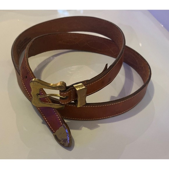 TRAFALGAR Latico Leather Western Belt w/ Brass Buckle & Tip Size 36 - Picture 2 of 14